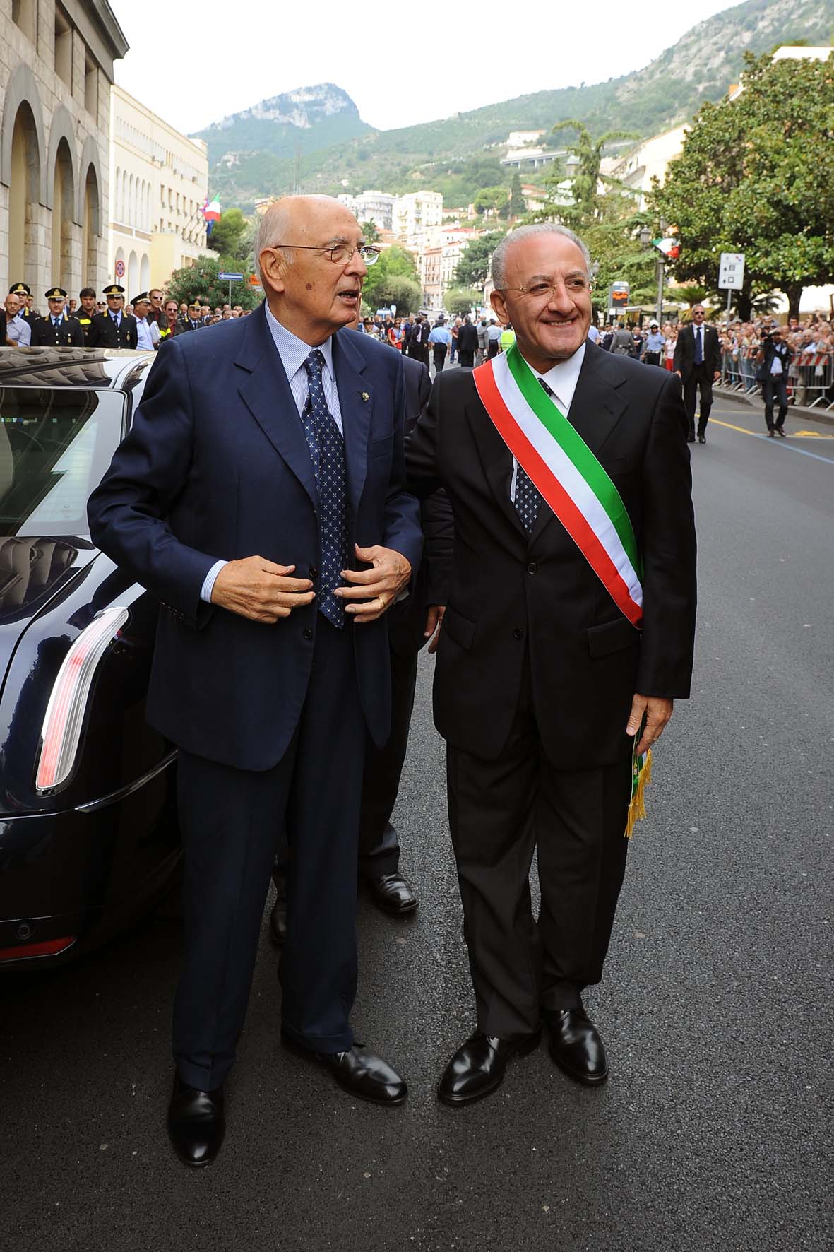 SALERNO saluta il Presidente della Repubblica GIORGIO NAPOLITANO. Martedi' 14 settembre 2010