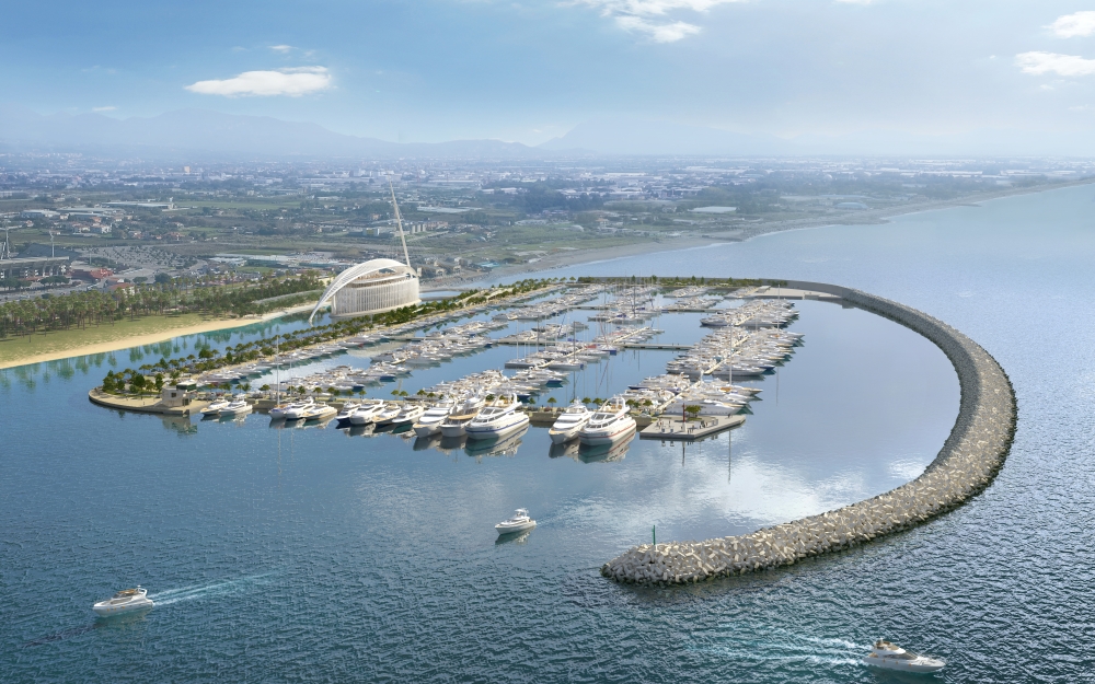 Marina d'Arechi Port Village. Il nuovo porto disegnato da Calatrava in costruzione a Salerno