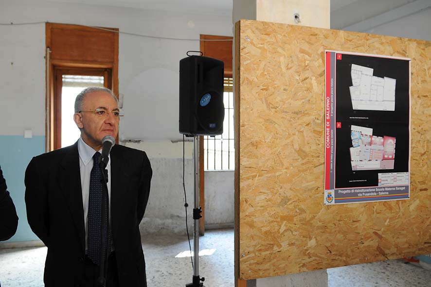 Il Sindaco di Salerno da' il via ai lavori per la realizzazione di un nuovo asilo nido comunale. Via Fusandola, giovedi' 2 luglio 2009