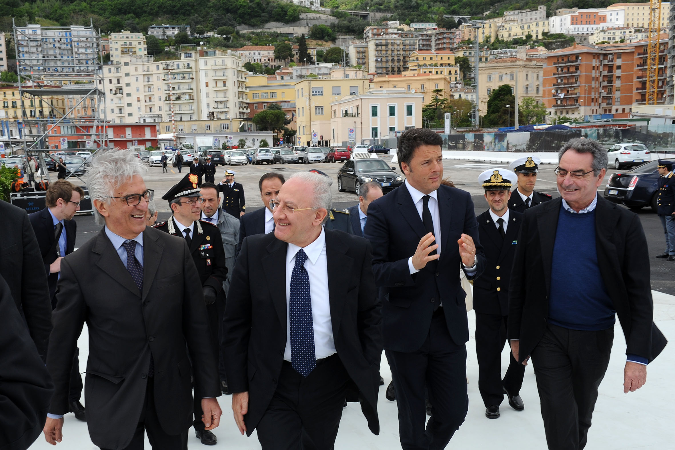 Il Premier Renzi visita la Stazione Marittima di Zaha Hadid