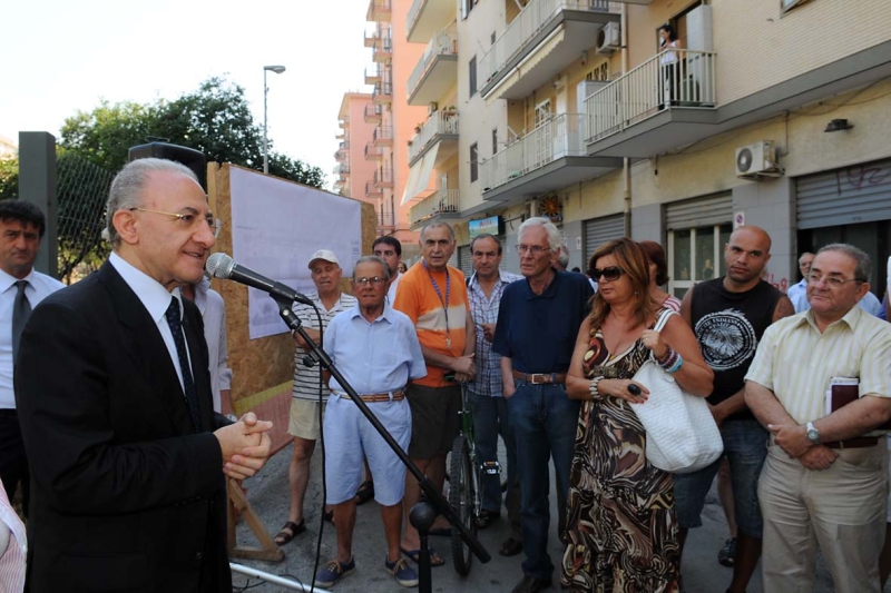 Via Galloppo - Quartiere Torrione: il Sindaco De Luca da' il via ai lavori di sistemazione viaria e di riqualificazione urbana. 13 Luglio 2009