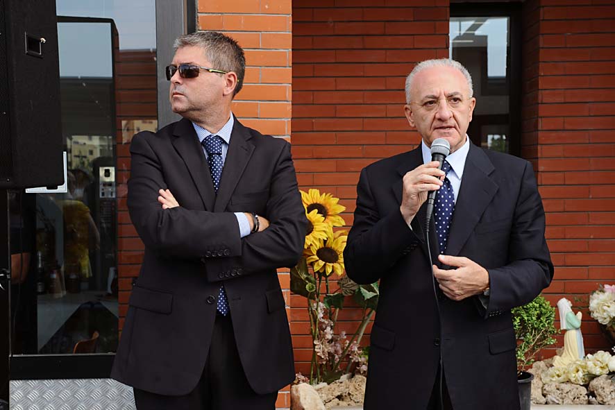Con il Sindaco De Luca inaugurazione dell'impianto fotovoltaico Anffas. Salerno, 15 settembre 2011