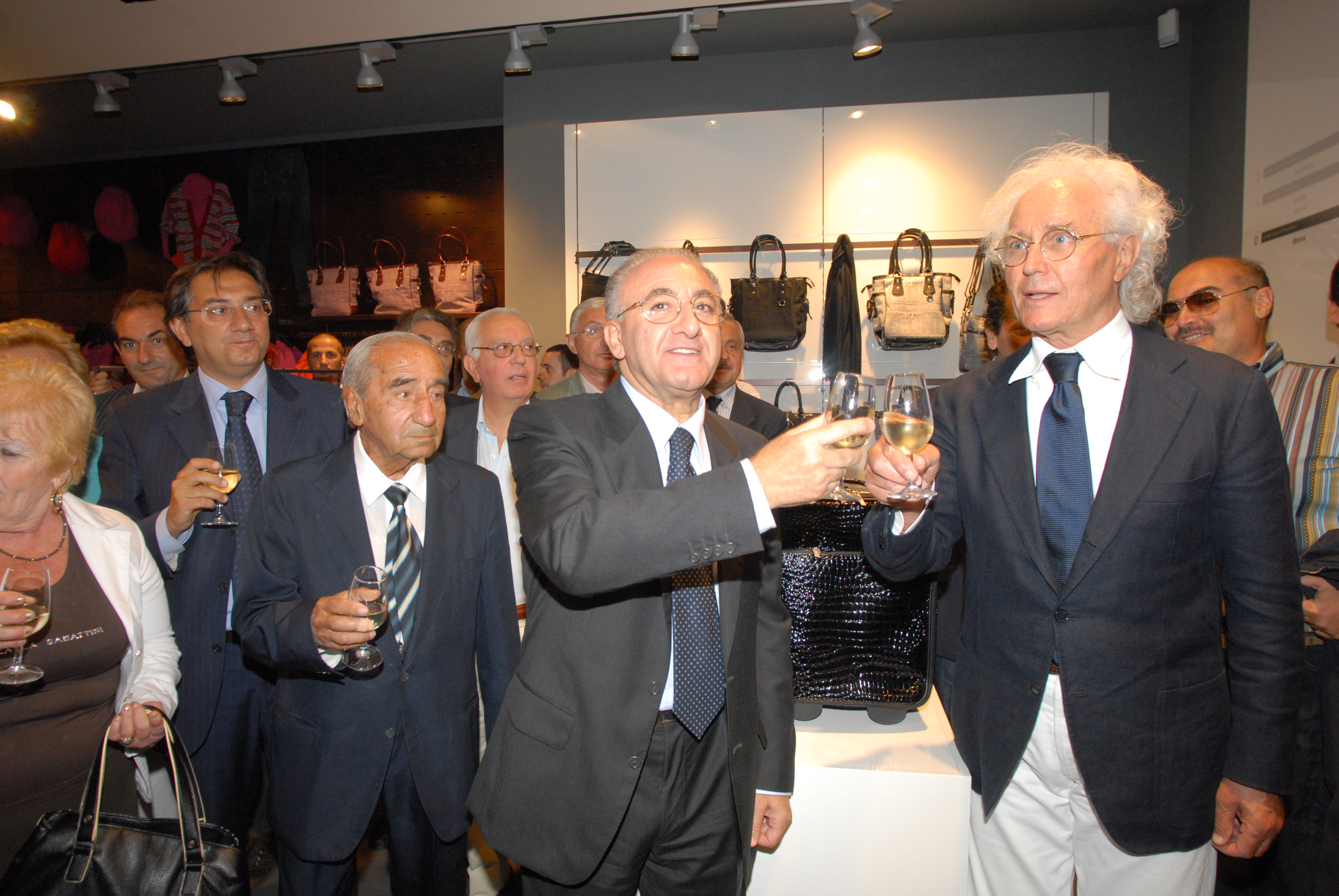 Il Sindaco Vincenzo De Luca e Luciano Benetton inaugurano il nuovo megastore al Corso Vittorio Emanuele. 20 settembre 2007