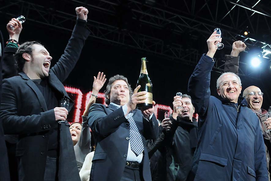 Capodanno in piazza a Salerno. Piazza della Liberta', 31 dicembre 2009