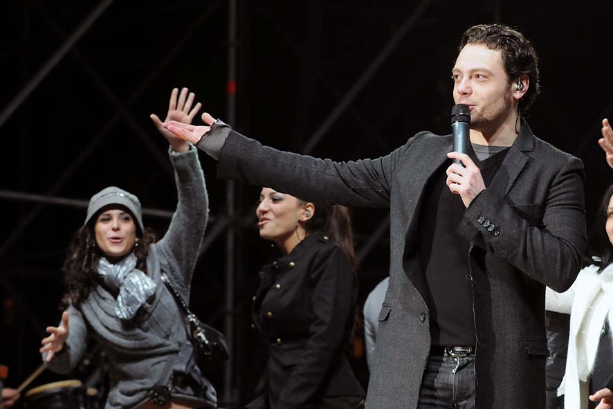 Capodanno in piazza a Salerno. Piazza della Liberta', 31 dicembre 2009