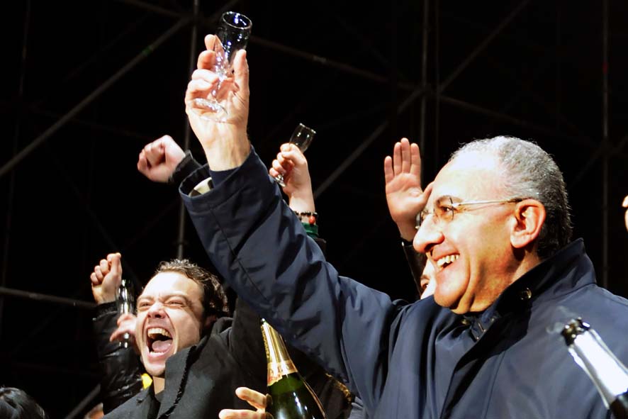 Capodanno in piazza a Salerno. Piazza della Liberta', 31 dicembre 2009