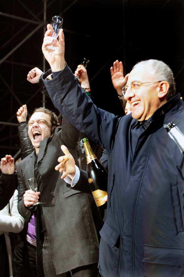 Capodanno in piazza a Salerno. Piazza della Liberta', 31 dicembre 2009