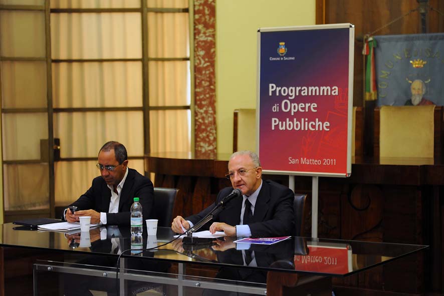 Programma di opere, lavori pubblici ed eventi per San Matteo 2011. Palazzo di citta', 30 Agosto 2011.